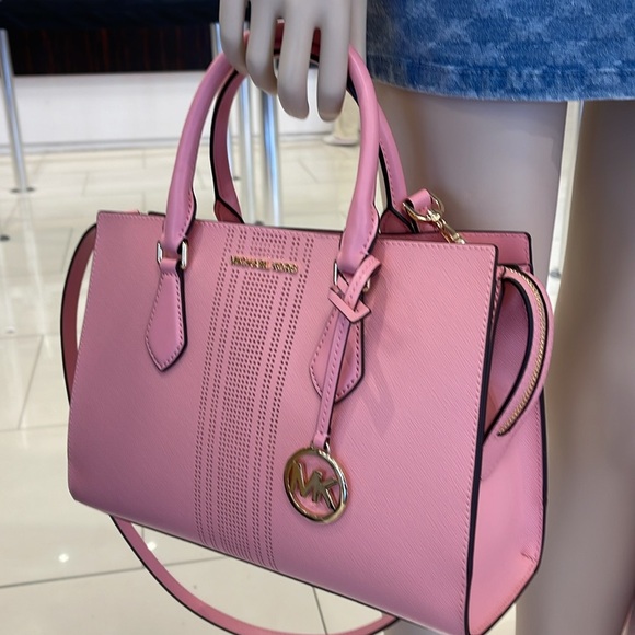 MICHAEL KORS
Sheila Medium CZ Faux Saffiano Leather Satchel Crossbody 
NWT - Picture 2 of 16